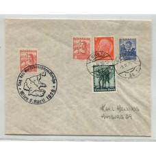 ALEMANIA 1938 SOBRE CIRCULADO CON MATASELLOS ESPECIALES ANEXION DE AUSTRIA Y FRANQUEO MIXTO ALEMAN Y AUSTRIACO